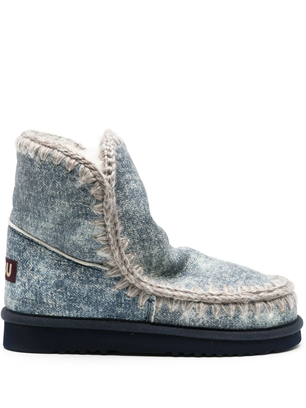 Mou Eskimo contrast-stitching boots Blue