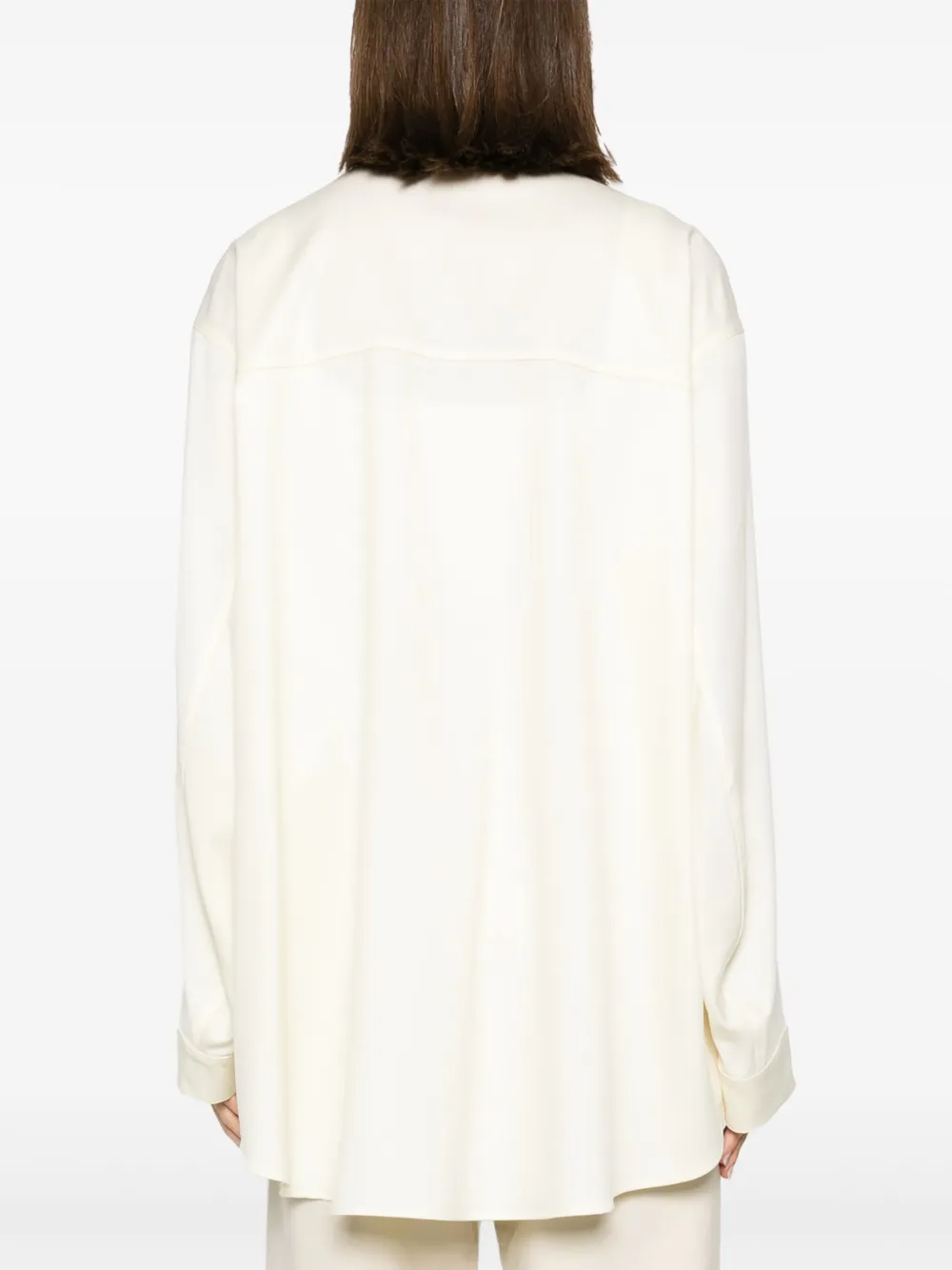 Darkpark Julie Oversized Wool Snap-front Shirt In Neutrals