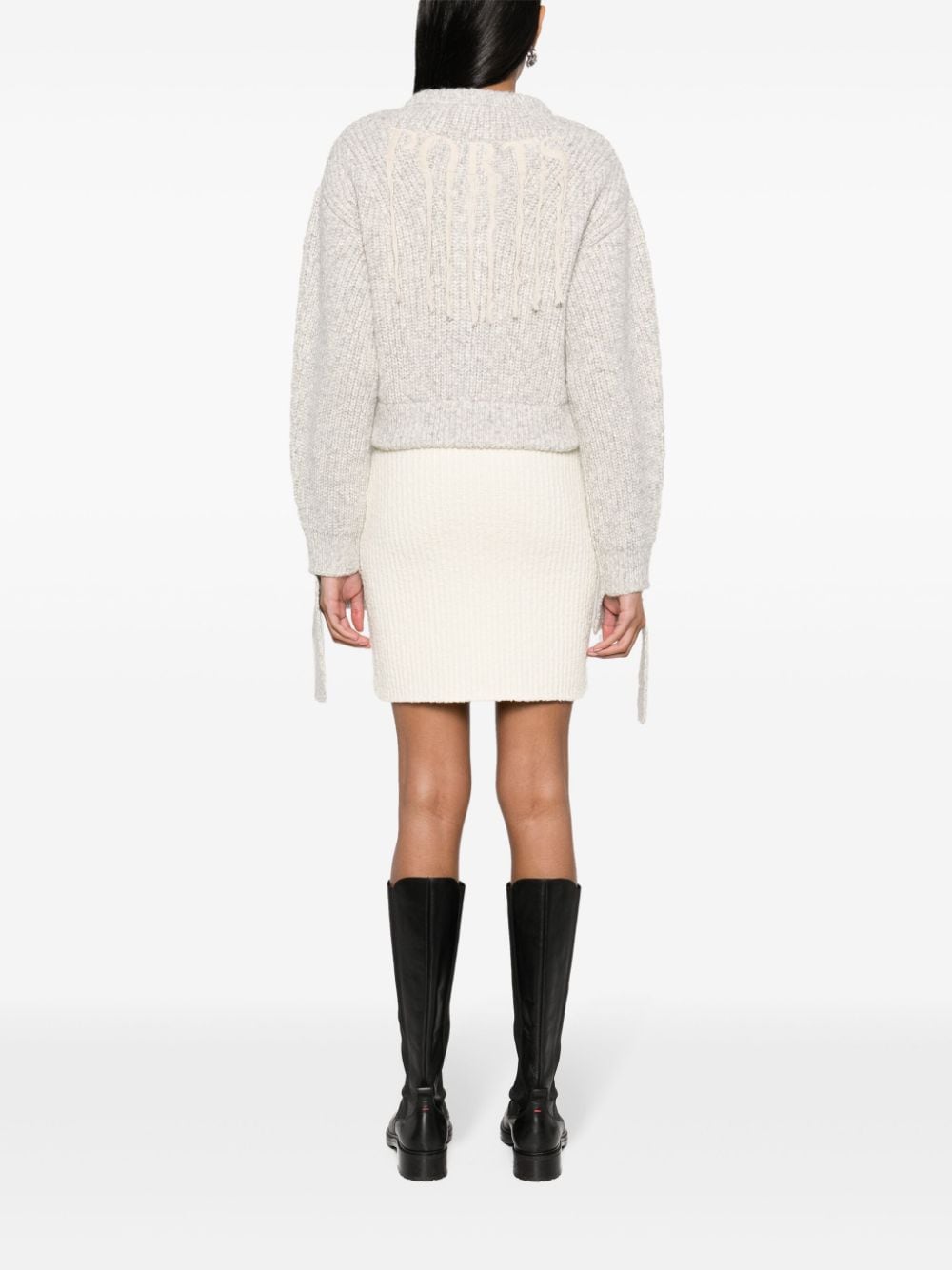 Shop Ports 1961 Logo-embroidered Cotton Blend Cardigan In Neutrals