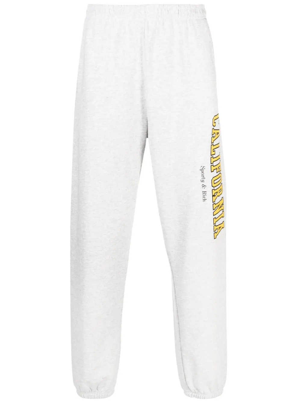 Shop Sporty And Rich Text-print Cotton-blend Pants In Grey