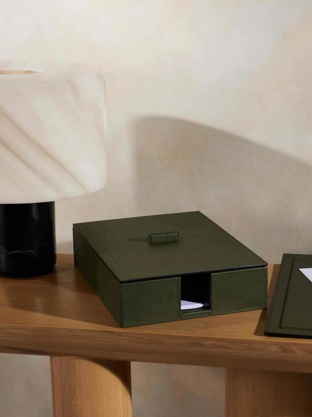 Giobagnara Leopold A4 Leather Paper Tray In Green