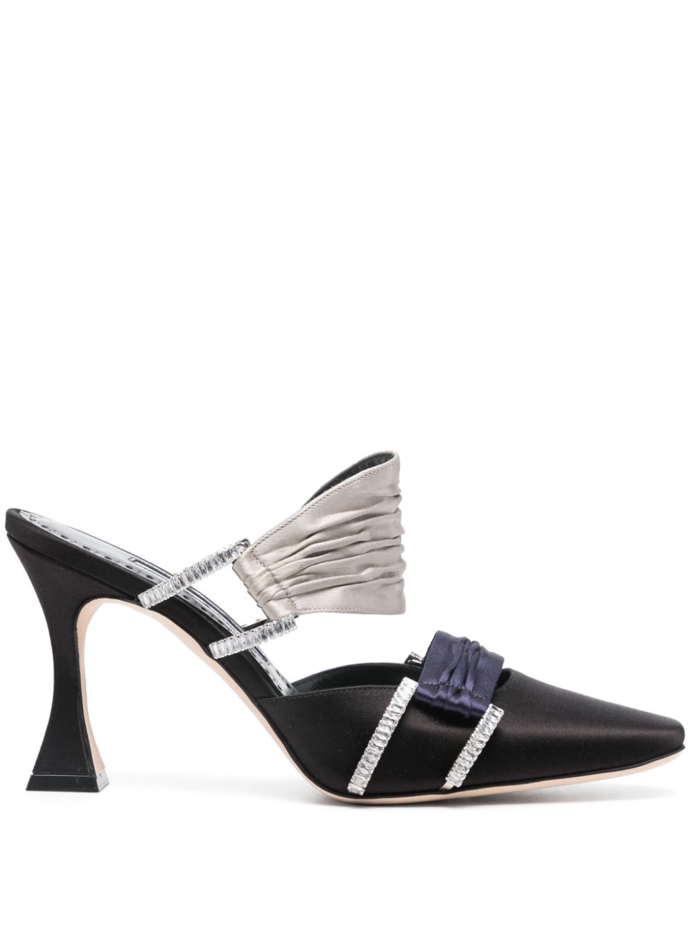 Manolo Blahnik Chinci 95mm satin mules – Black