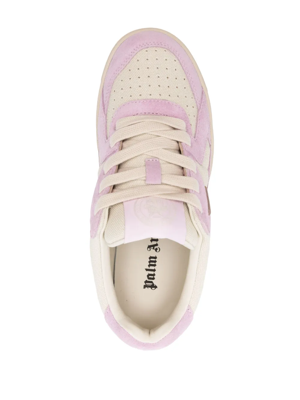 Palm Angels Logo Embossed Low-top Sneakers In White