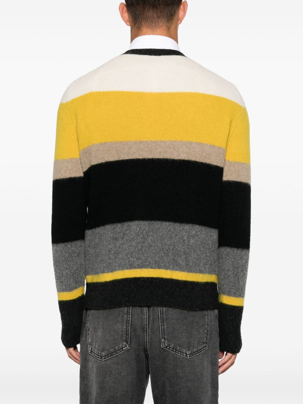 Shop Drumohr Stripe-pattern Wool Jumper In Black