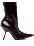 Sergio Rossi pointed-toe 100mm high-shine boots - Red