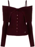 Blumarine ribbed-knit wool top - Red