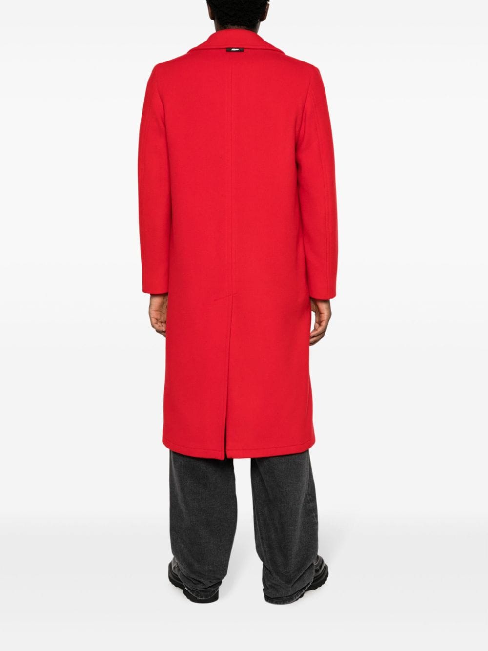 Shop Msgm Double-breasted Tailored Coat In Red