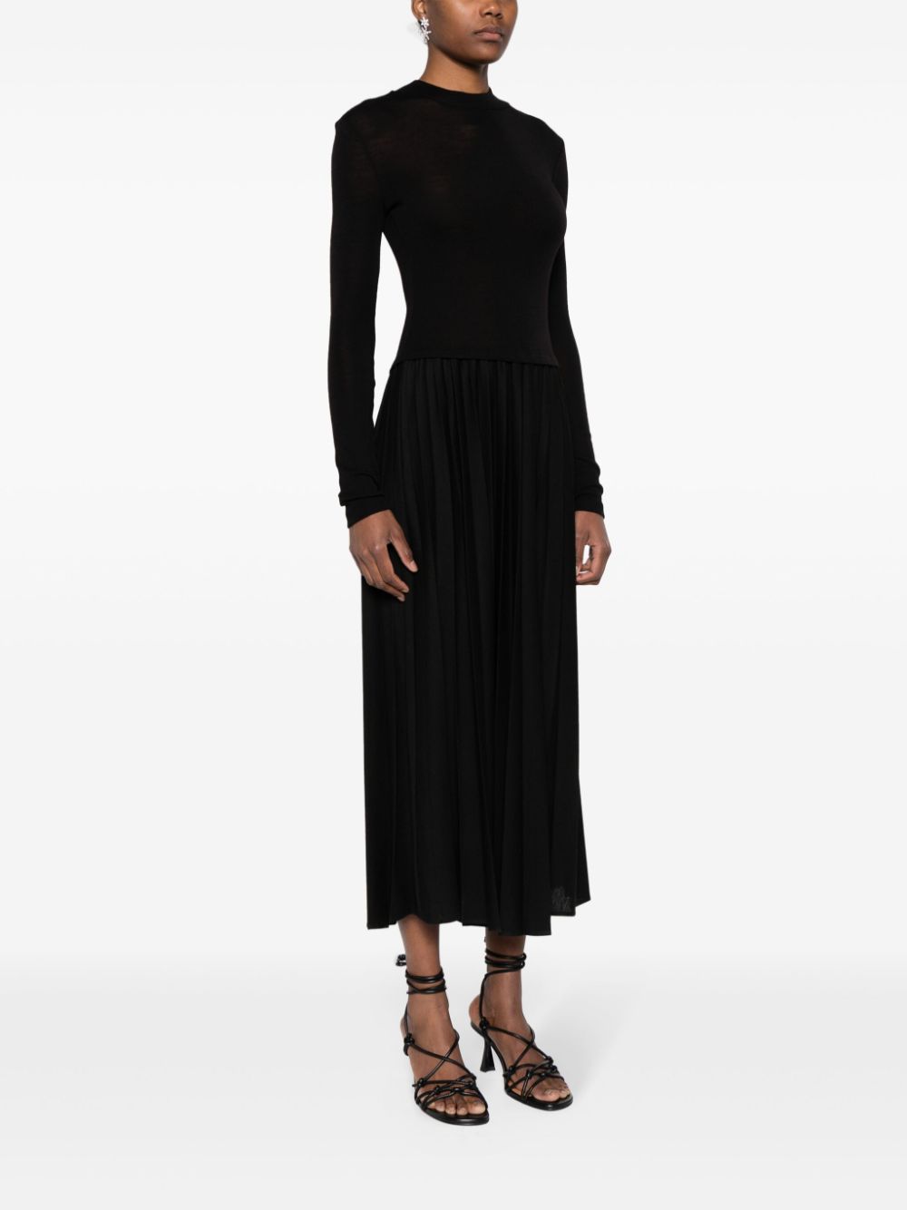 Claudie Pierlot Maxi-jurk met plooirok Zwart