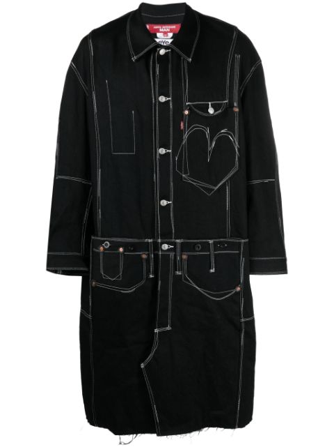 Junya Watanabe MAN x Levi's contrast-stitching denim midi coat