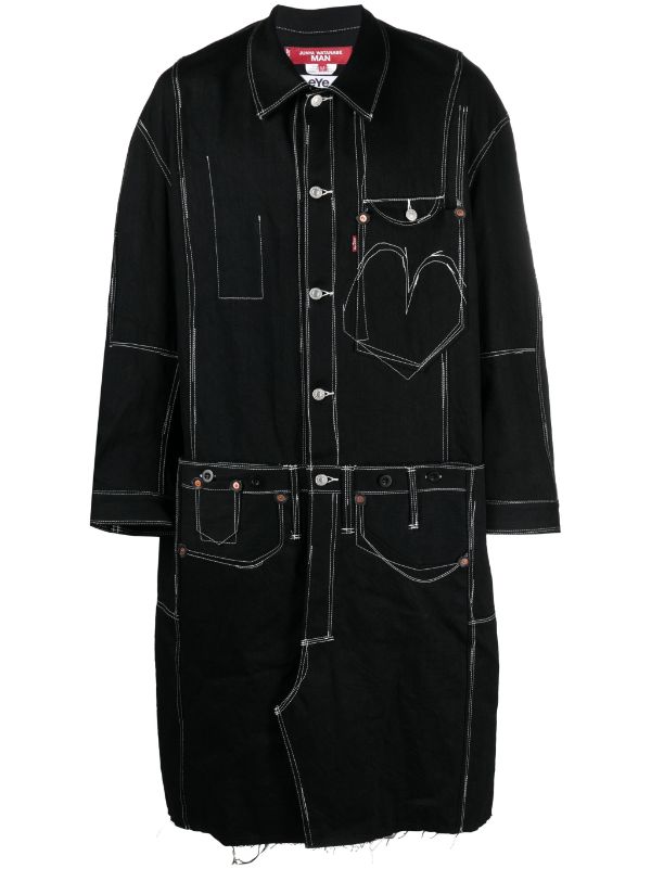Junya Watanabe MAN x Levi's contrast-stitching Denim Midi Coat 