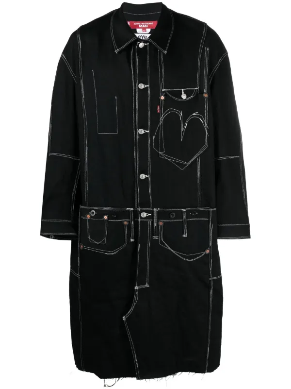 Junya Watanabe MAN x Levi's contrast-stitching Denim Midi Coat 