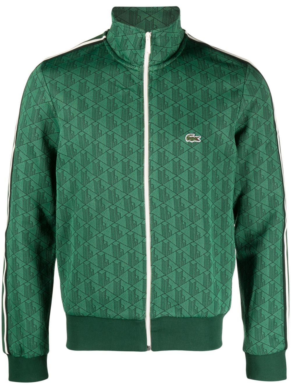 Shop Lacoste Paris Monogram-jacquard Track Jacket In Green