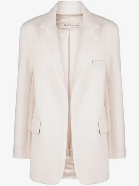 Blanca Vita blazer texturizado con estampado de muesca