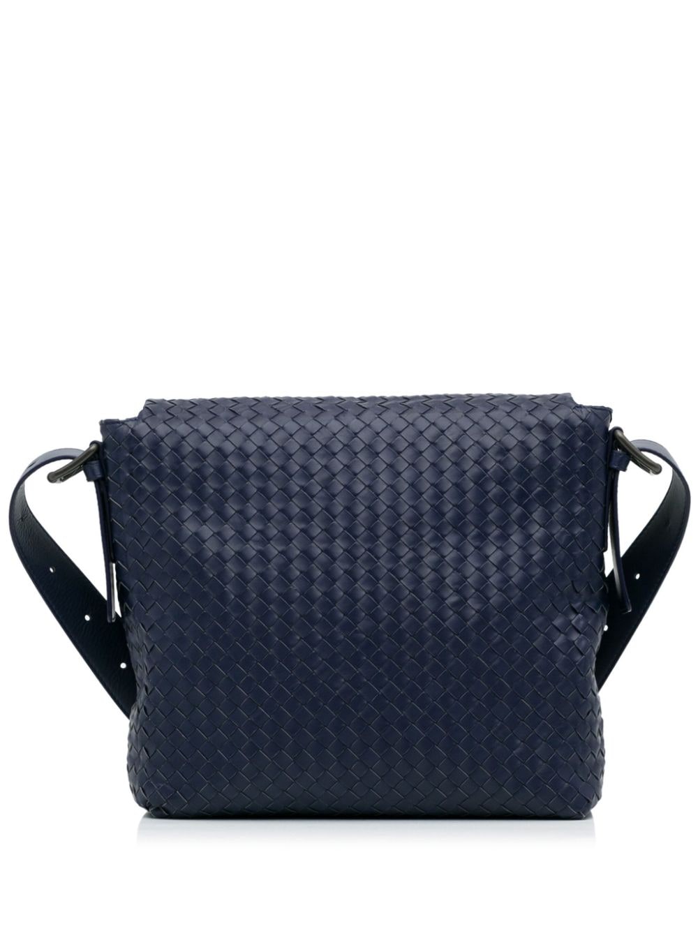 Bottega Veneta Pre-Owned Intrecciato flap crossbody bag - Blauw