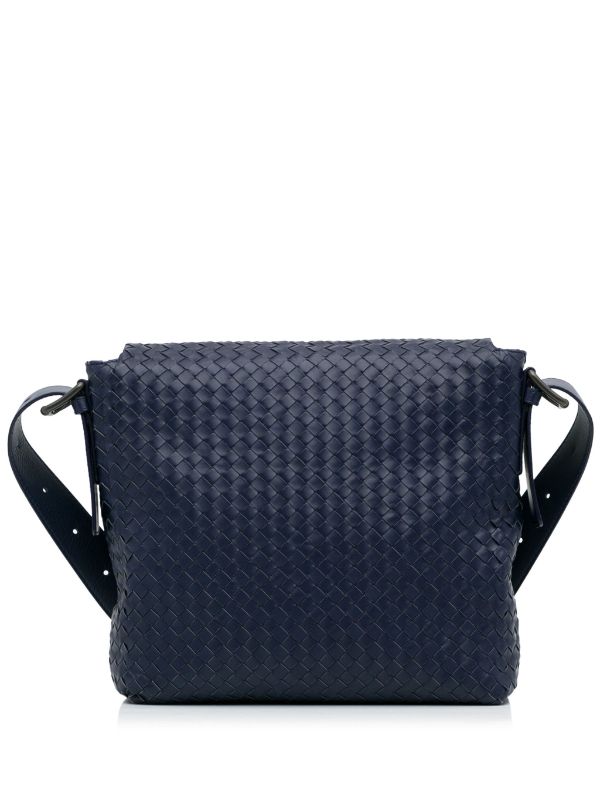 Bottega Veneta - Men - Intrecciato Leather Messenger Bag Black