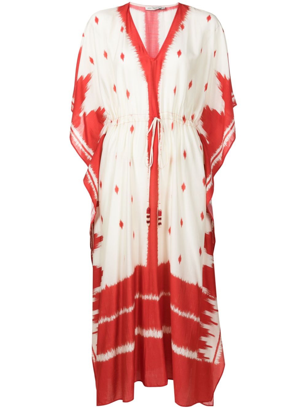 Lenny Niemeyer ikat-pattern kaftan midi dress - Red