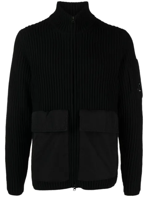 C.P. Company Lens-detail ribbed-knit cardigan