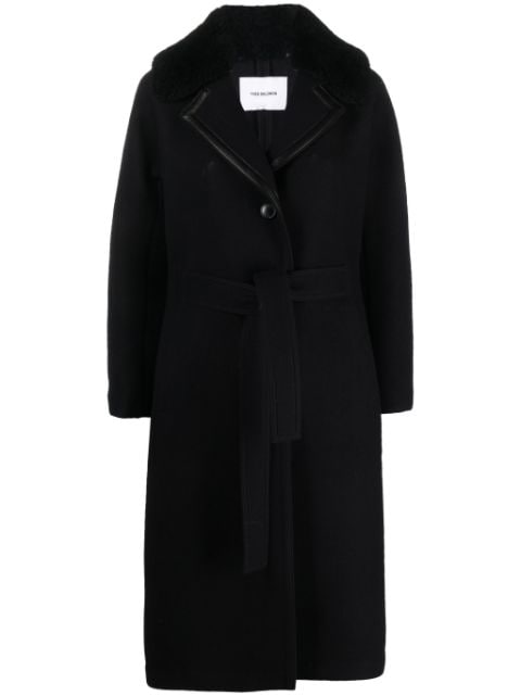 Yves Salomon belted felted-wool coat