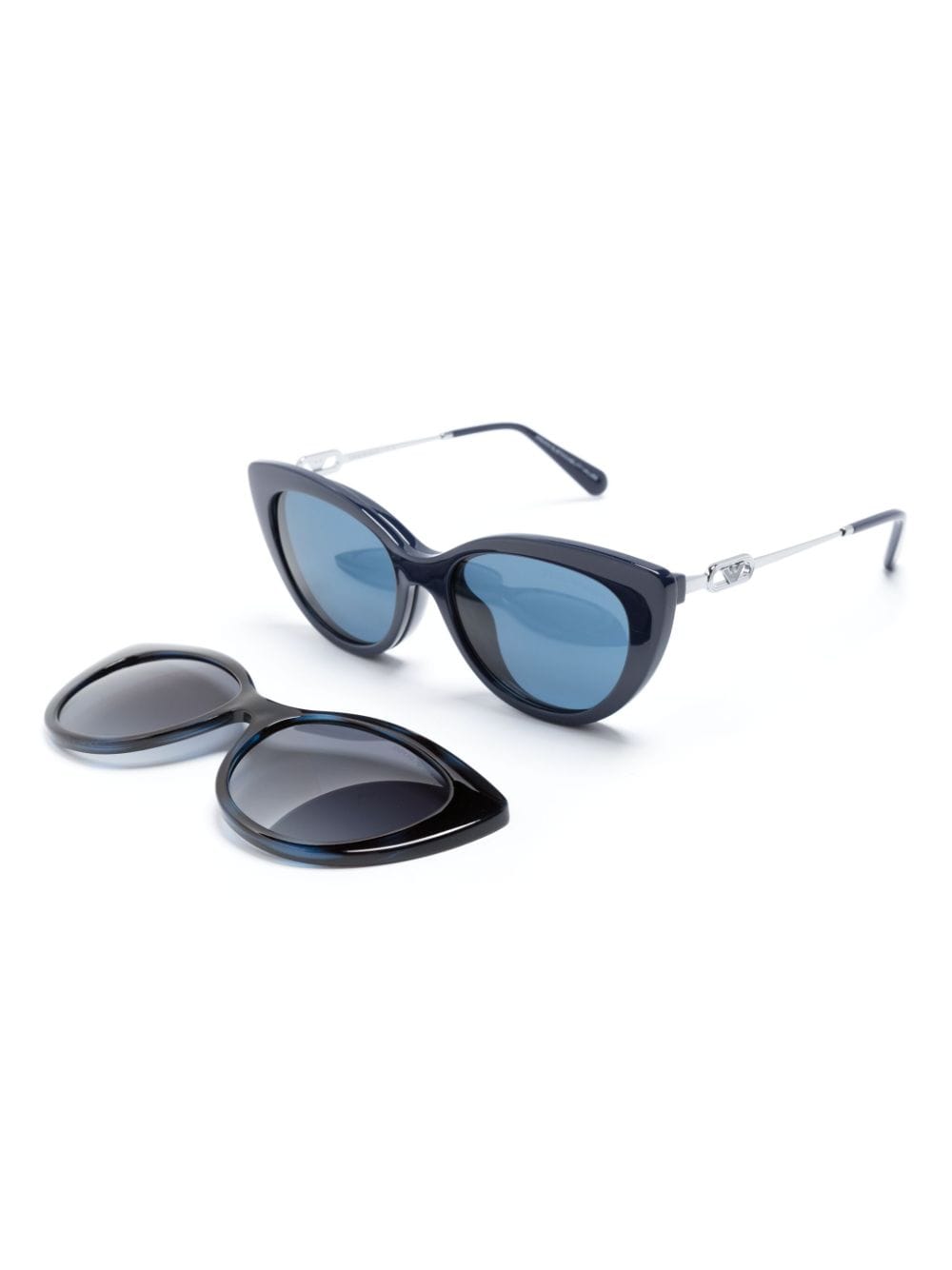 Shop Emporio Armani Cat-eye Glasses (set Of Three) In Blue