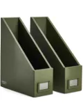 Giobagnara grained-textured leather file holder - Green