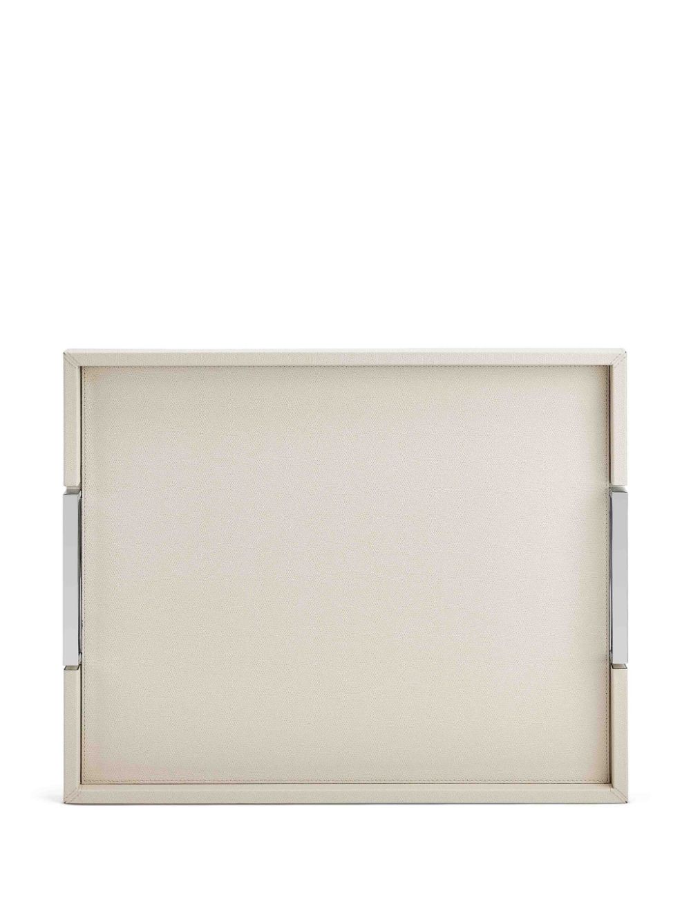 Shop Giobagnara Victor Leather Tray In Neutrals