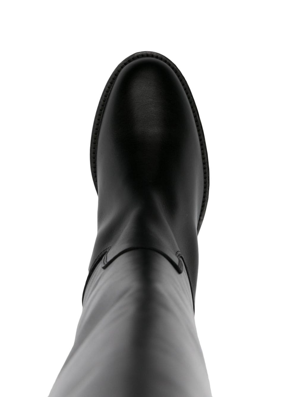 Via Roma 15 lock-detail leather knee-high boots Black