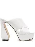 Sergio Rossi 135mm crossover-strap leather sandals - White