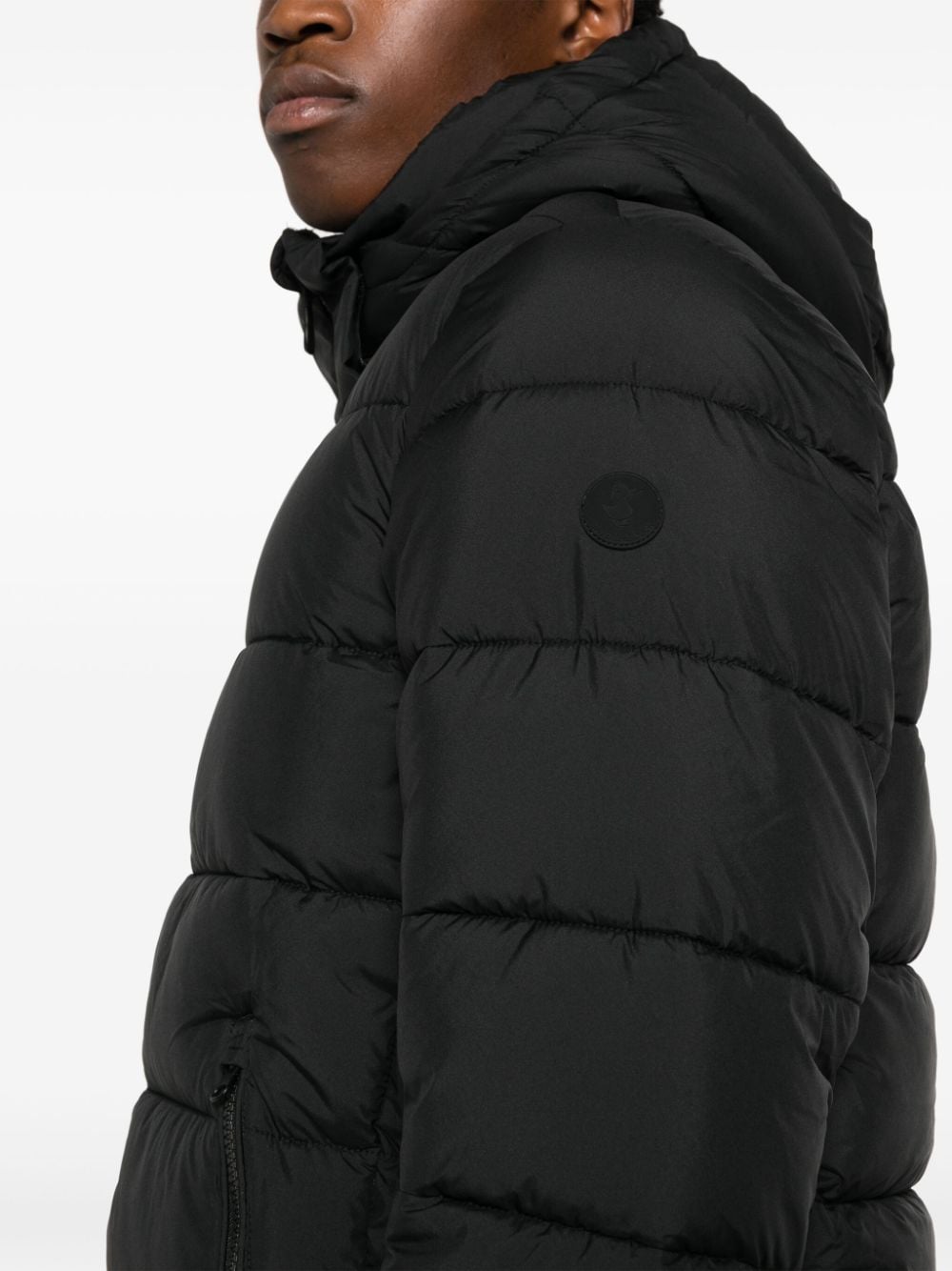 Shop Save The Duck Boris Hooded Puffer Jacket In Black