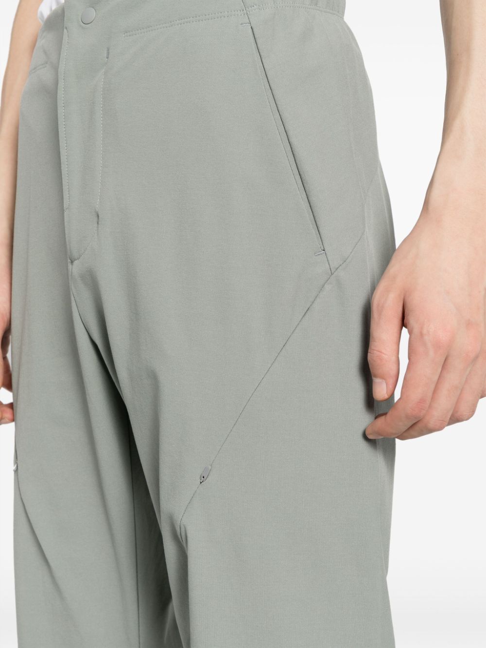 Shop Post Archive Faction Zip-detail Straight-leg Trousers In Green