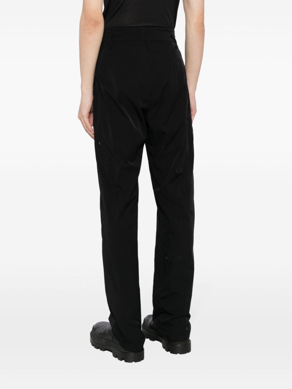 Shop Post Archive Faction Zip-detail High-waist Trousers In Black