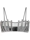 Nuè Lotus rhinestone-embellished top - Black