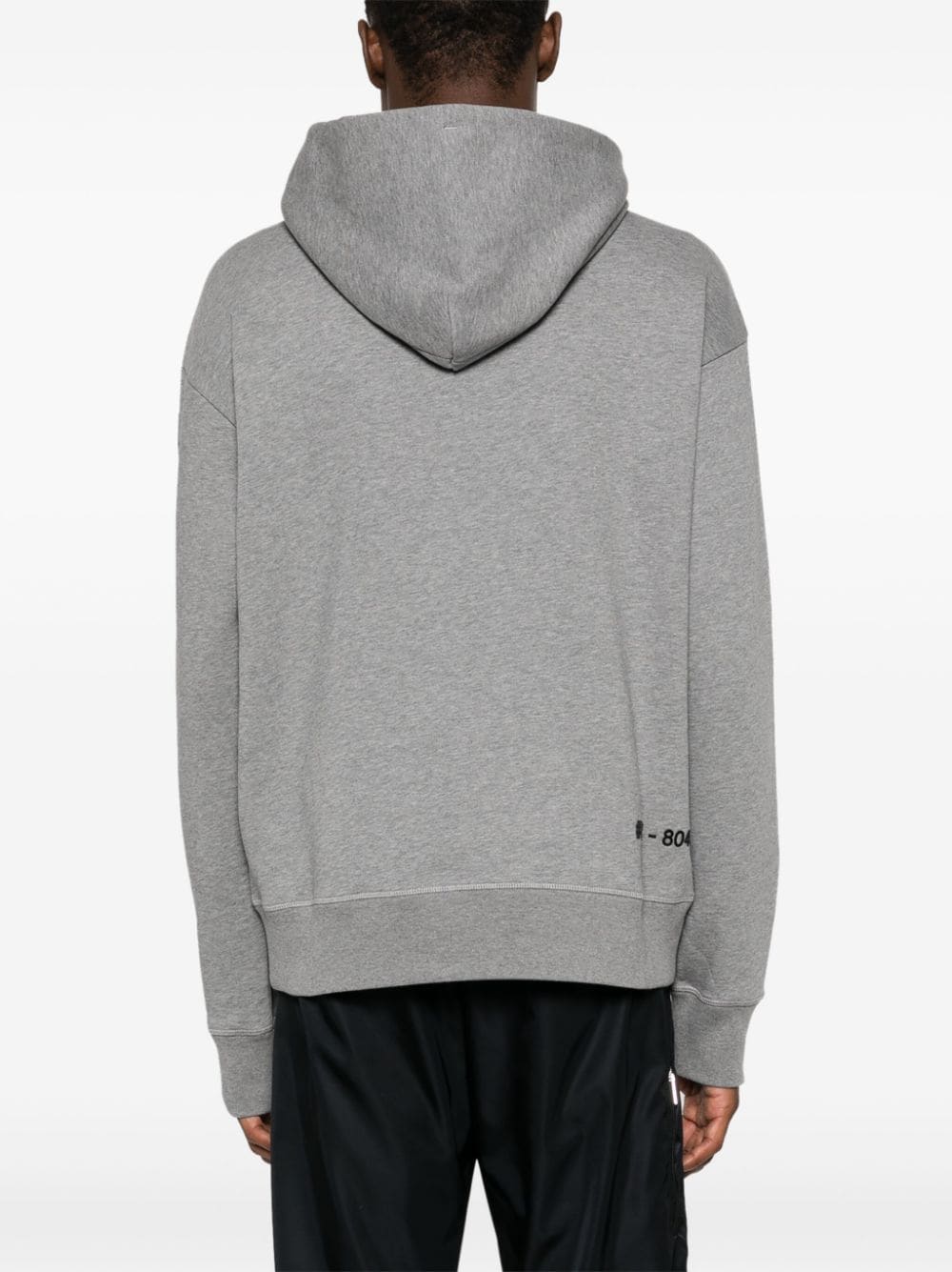 Shop Moncler Logo-print Cotton Hoodie In Grey