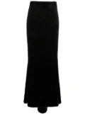 THE ANDAMANE faux-shearling maxi skirt - Black