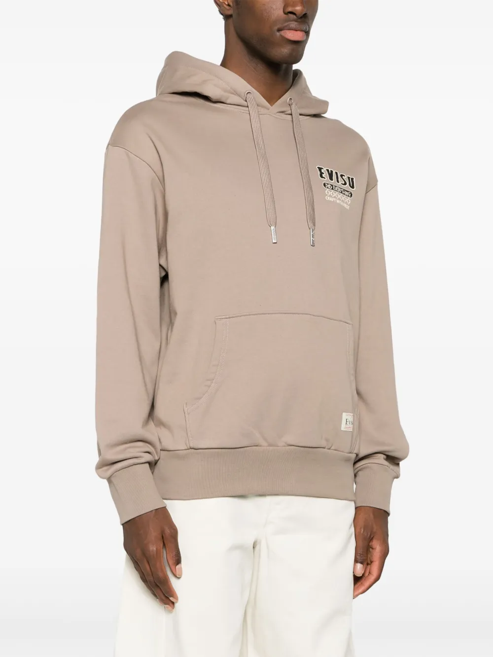 EVISU Hoodie met logopatch Beige