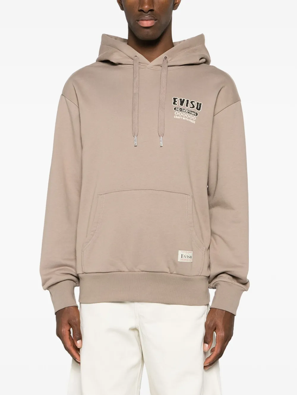 EVISU Hoodie met logopatch Beige