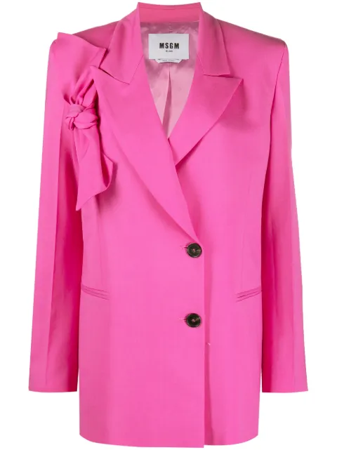 MSGM bow-detail double-breasted blazer