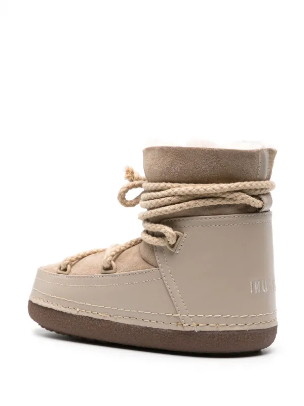 Inuikii logo-print Leather Boots Neutrals FARFETCH IN