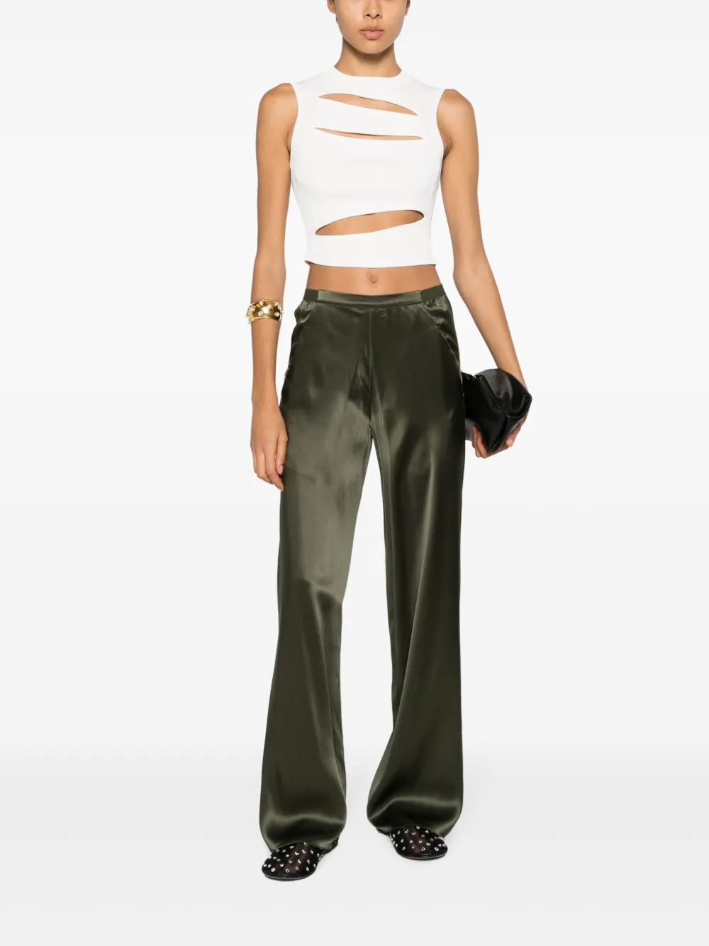 Christopher Esber cut-out ribbed-knit top - Wit