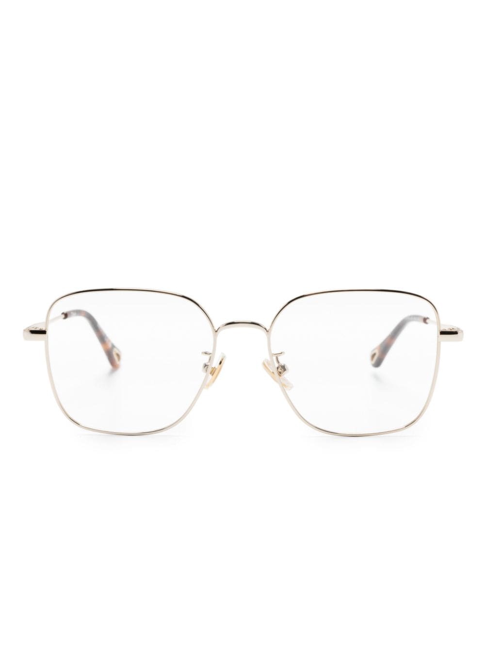 Chloé Tortoiseshell-effect Metal-frame Glasses In 金色