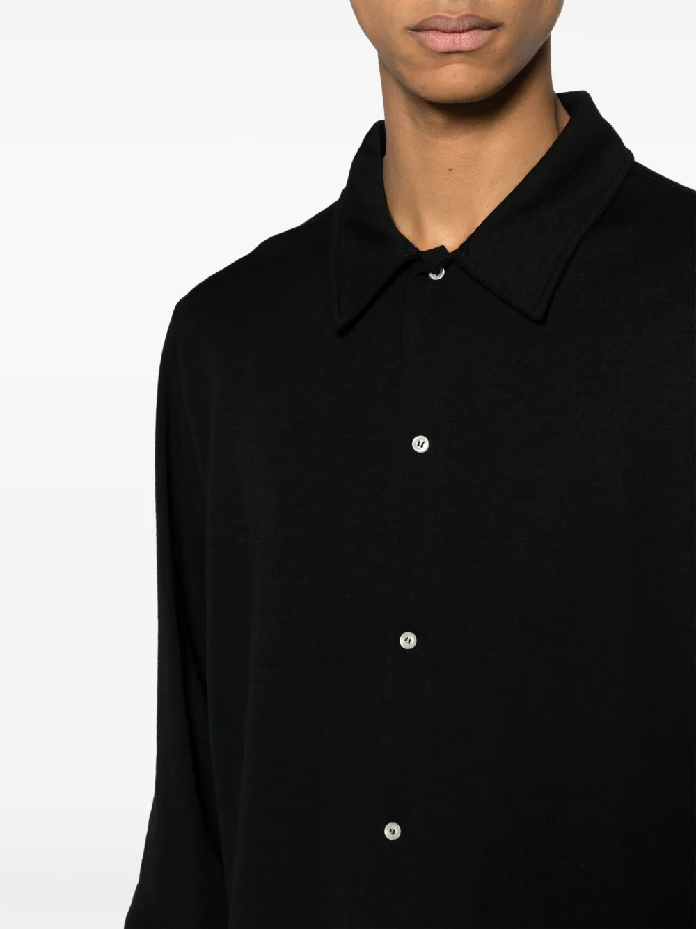OFFICINE GENERALE BRENT DOUBLE FACE FELTED WOOL BLEND CARDIGAN