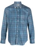 ASPESI plaid check-print cotton shirt - Blue