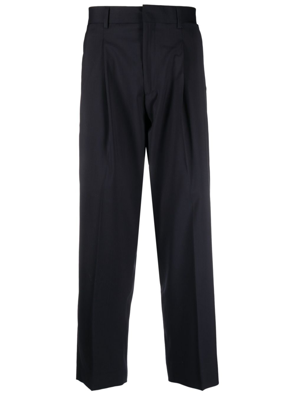 mid-rise straight-leg cropped trousers