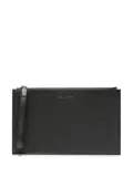 Orciani logo-lettering leather clutch - Black