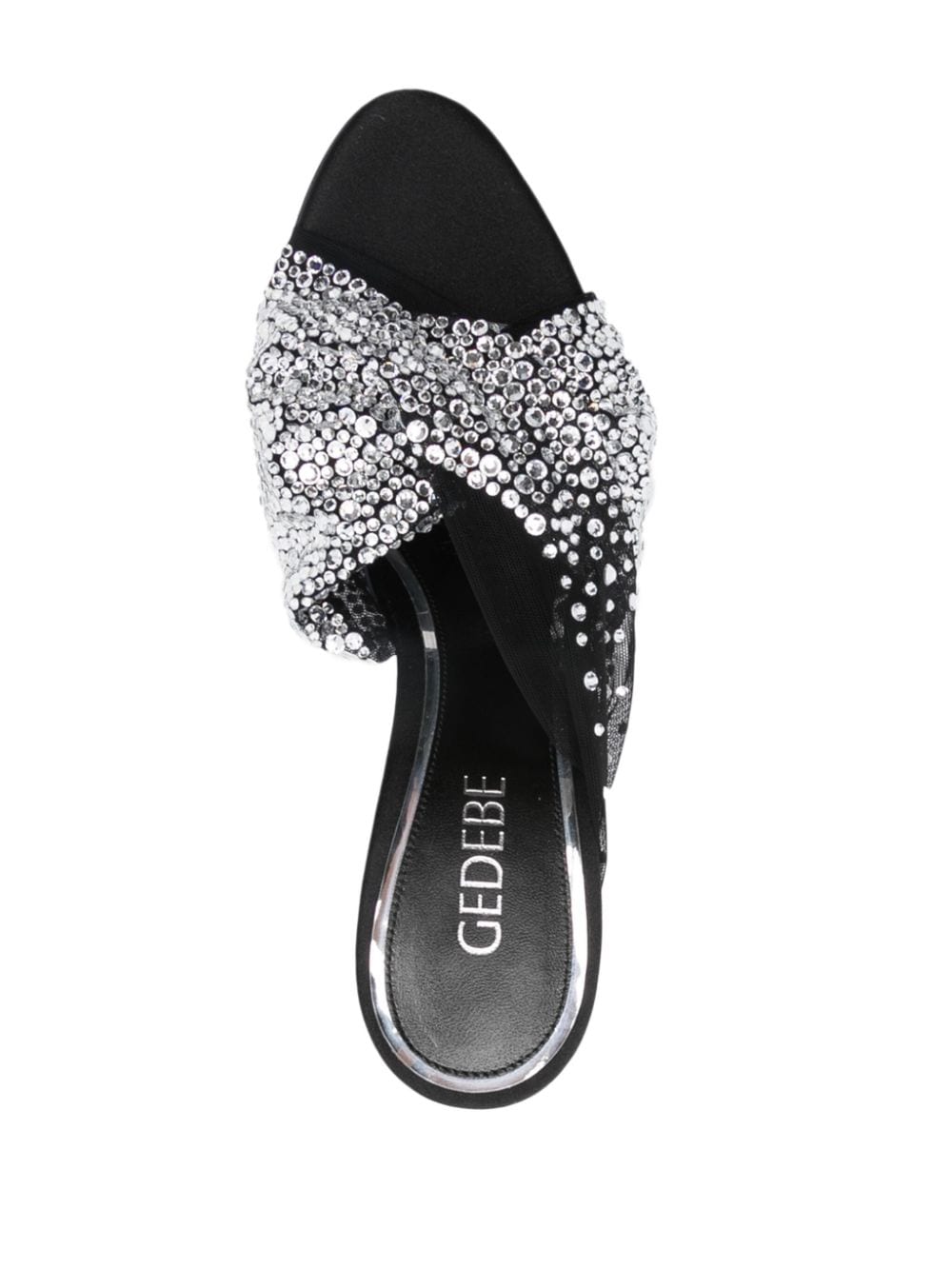 Shop Gedebe Mariel 100mm Crystal-embellished Sandals In Schwarz