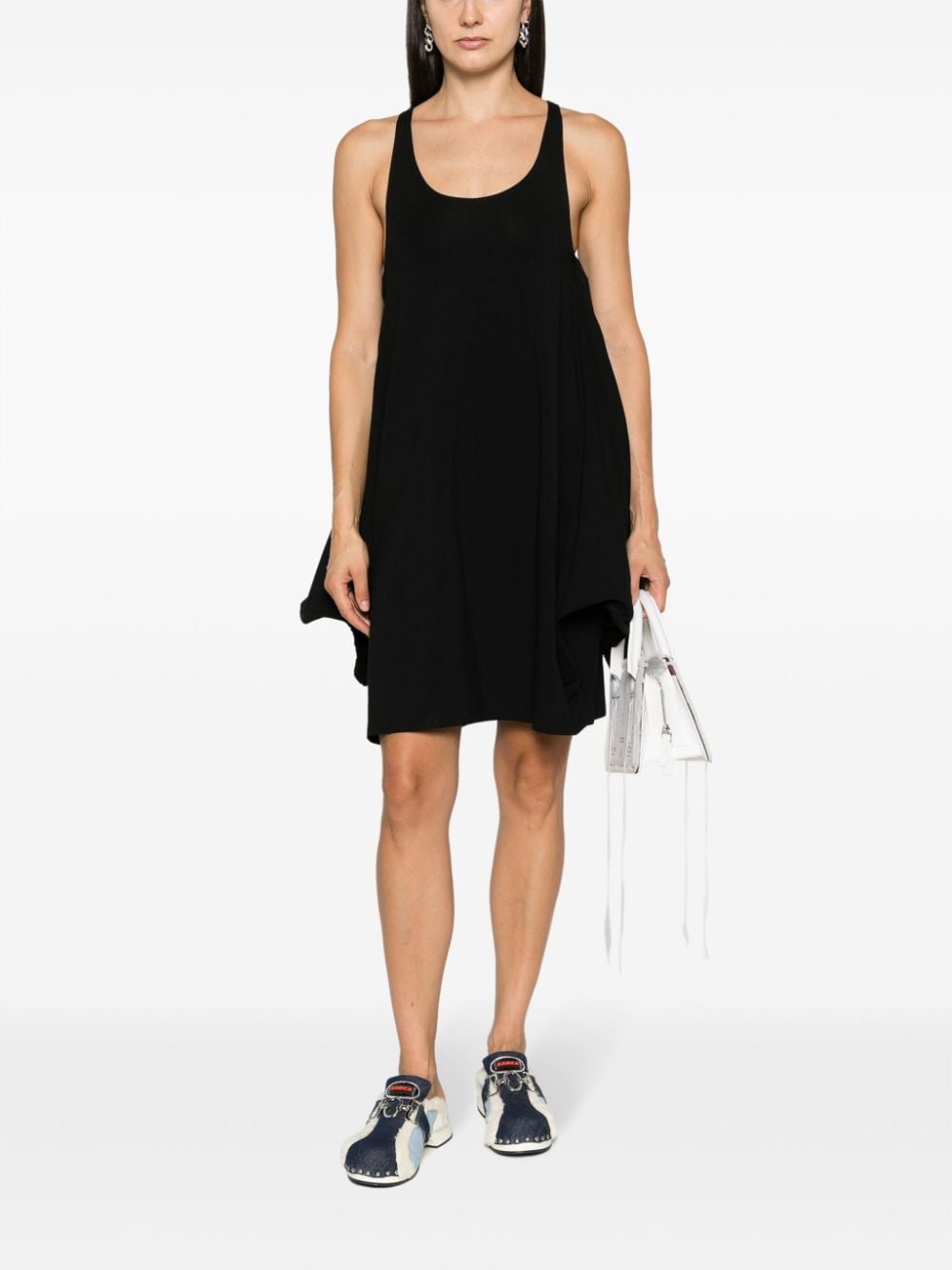 Y Project Mini-jurk met gedraaid detail Zwart