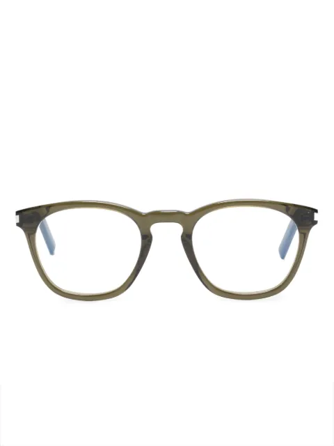 Saint Laurent Eyewear polished-effect round-frame glasses