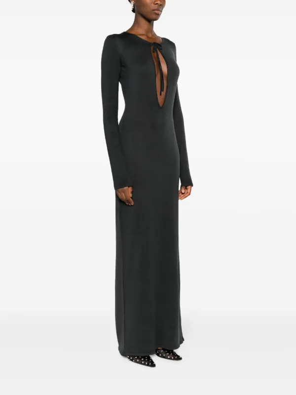 magda butrym grey dress Magda Butrym Open-Back Draped Maxi Dress In Silver - 70% Off