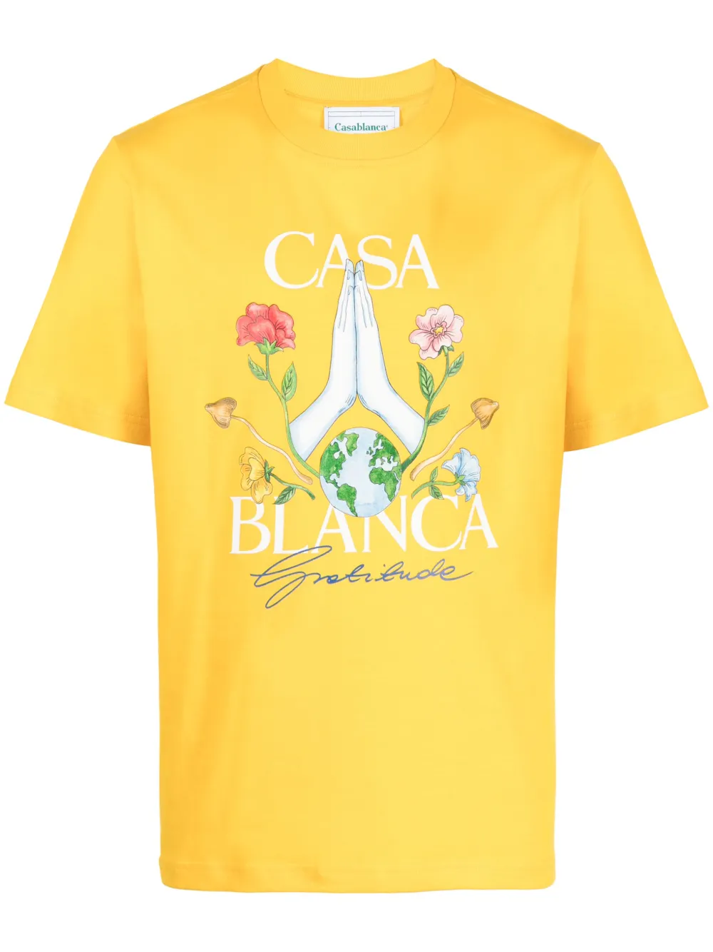 Casablanca T-shirt van biologisch katoen Geel