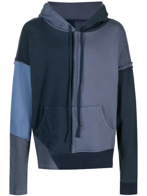 Hoodie à empiècement ton sur ton - Greg Lauren - Modalova