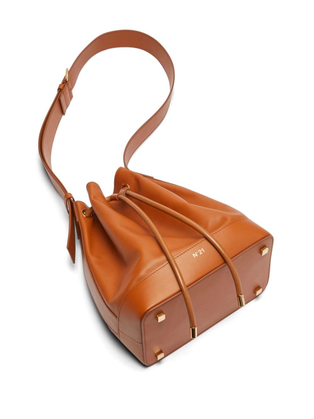 Shop N°21 Panelled Leather Bucket Bag In Brown